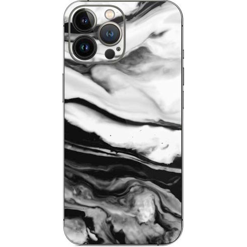 Black and White Marble Ink iPhone 13 Pro Max Skin